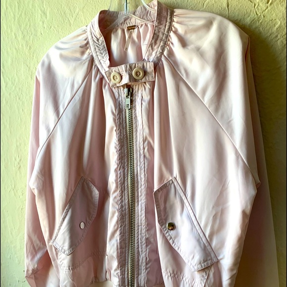 NWOT Free People Bomber Jacket Baby Pink - Picture 5 of 12
